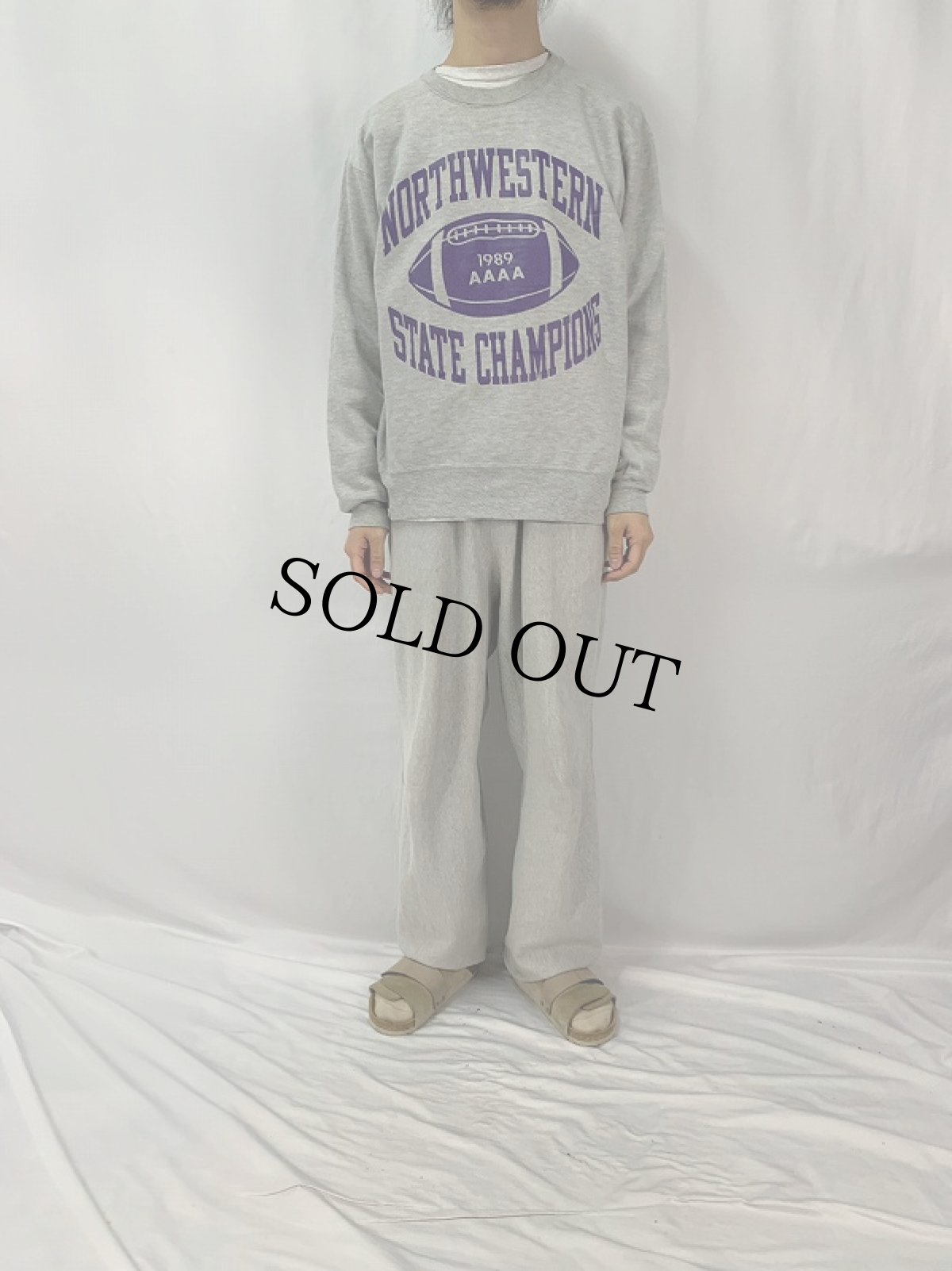 画像2: 90's Champion USA製 "NORTHWESTERN STATE CHAMPIONS" プリントスウェット XL (2)