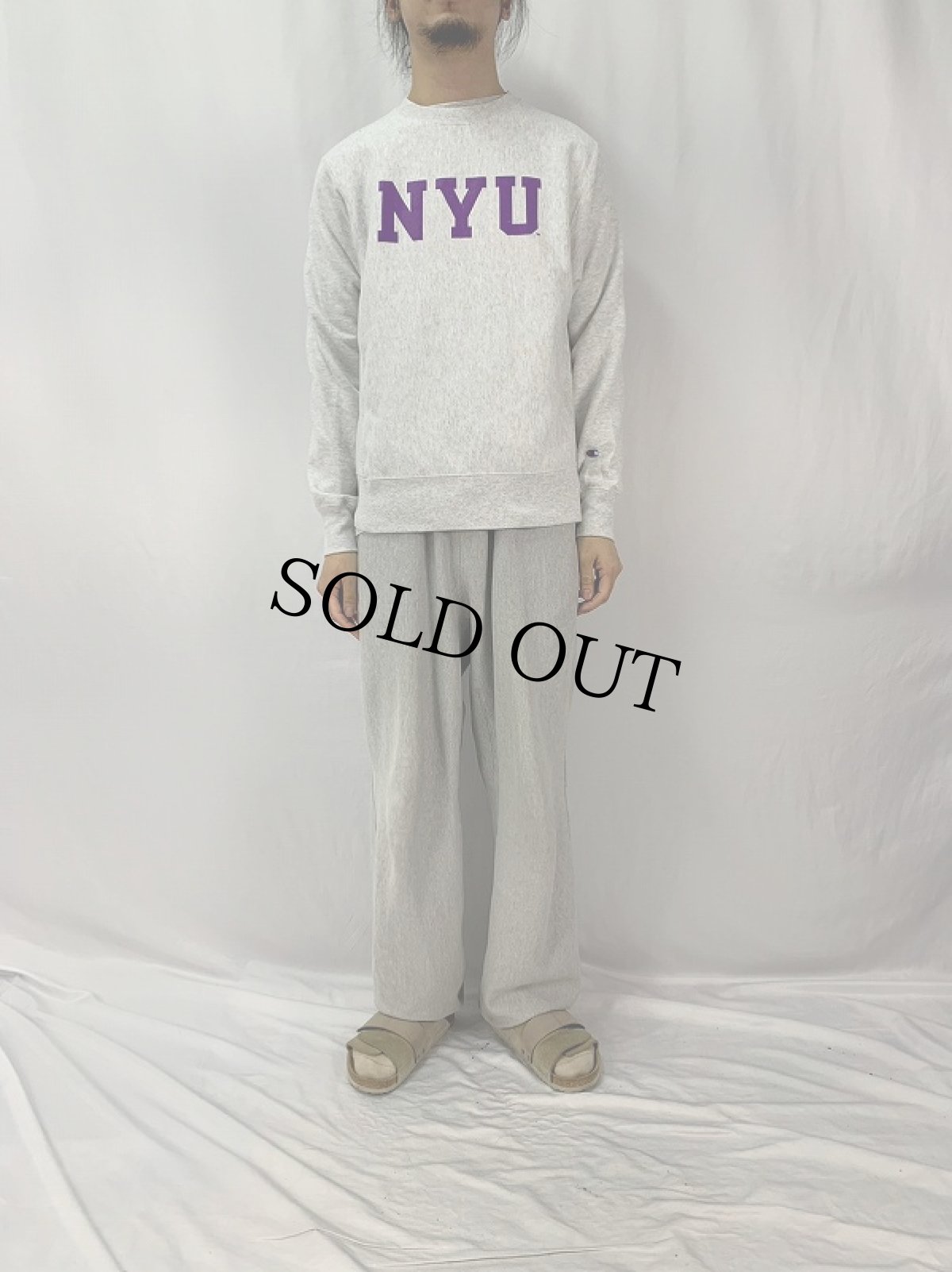 画像2: Champion REVERSE WEAVE "NYU" プリントスウェット S (2)