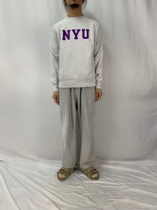 画像2: Champion REVERSE WEAVE "NYU" プリントスウェット S (2)