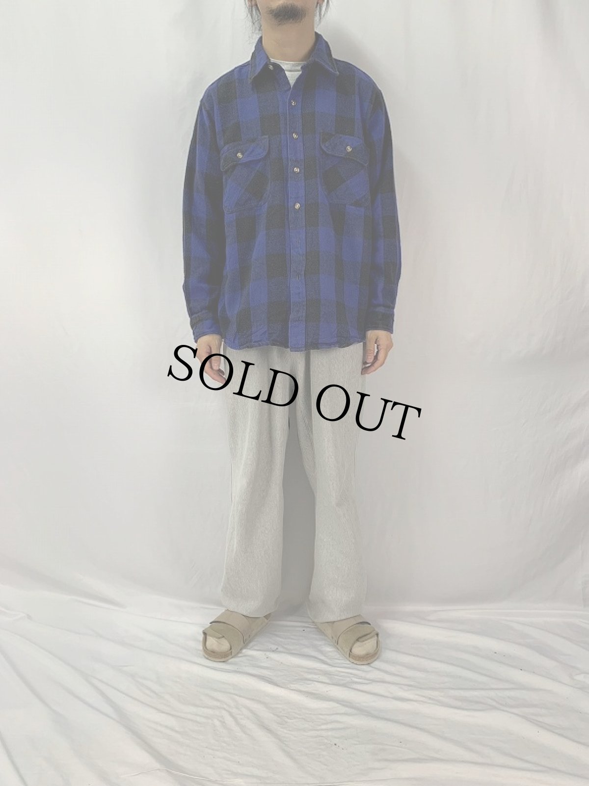 画像2: 90's FIVE BROTHER チェック柄 ヘビーネルシャツ XL (2)