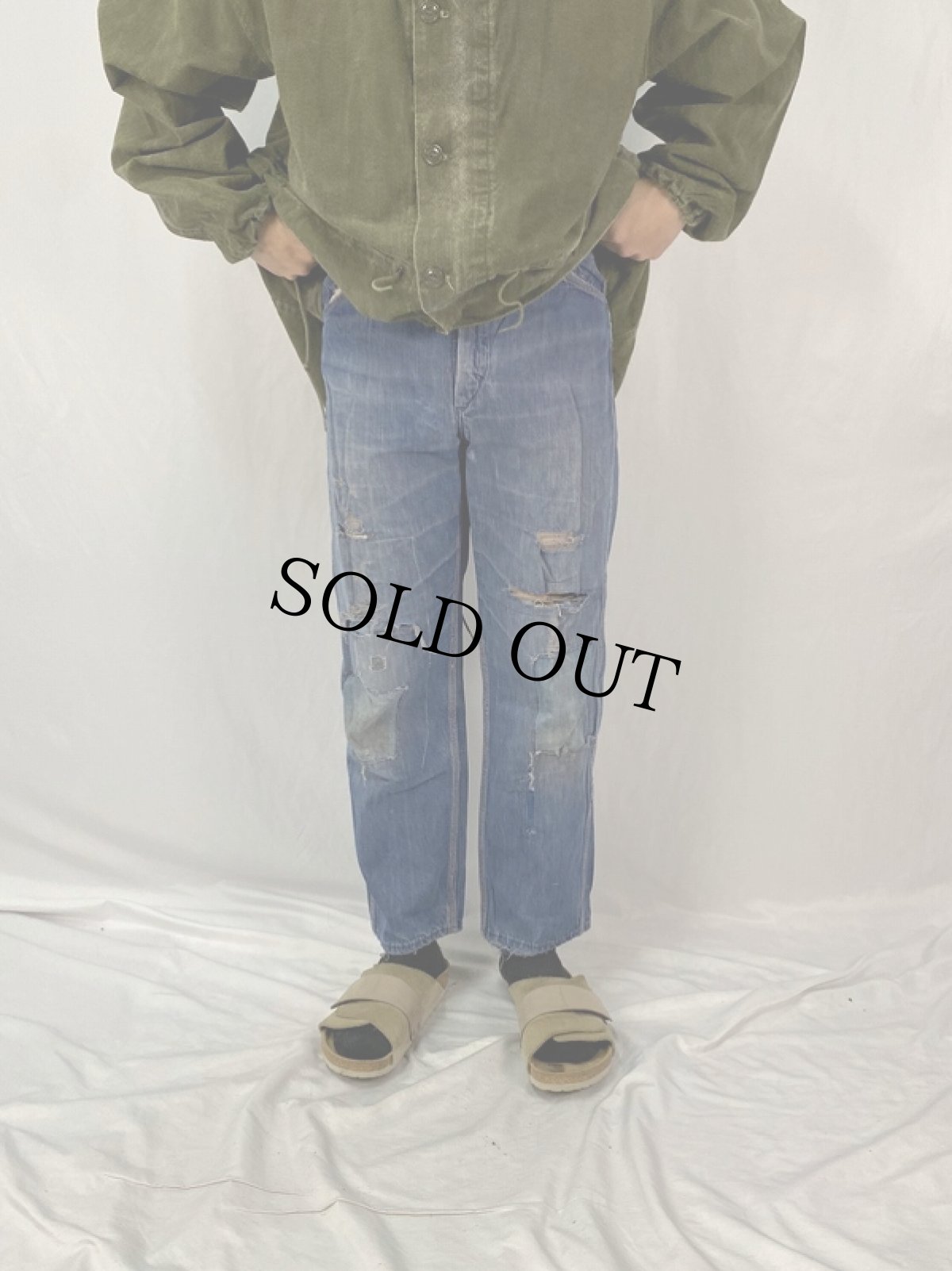 画像2: 50〜60's BIGMAC デニムペインターパンツ W31 (2)