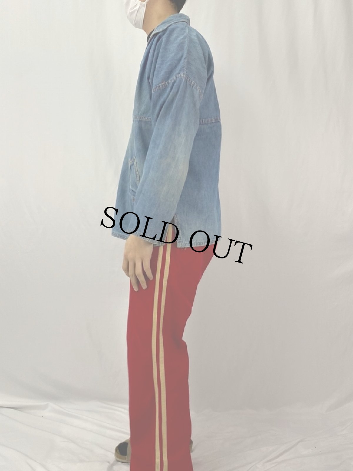 画像3: 70's〜 JCPenney デニムフィッシャーマンスモック L (3)