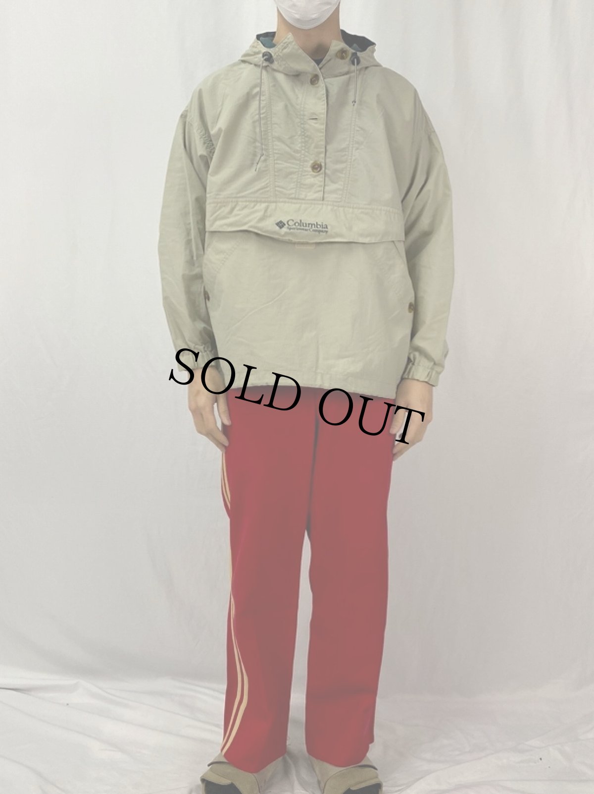 画像2: 90's Columbia ナイロンアノラックパーカー L (2)