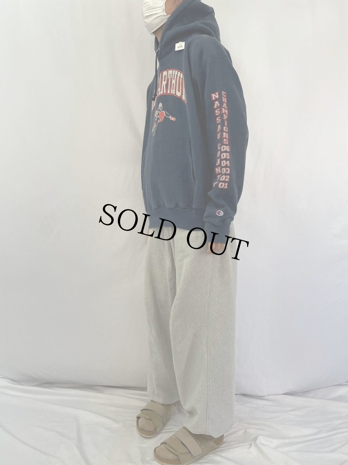 画像3: 00's Champiom REVERSE WEAVE "MACARTHUR" プリントスウェットフーディー L (3)