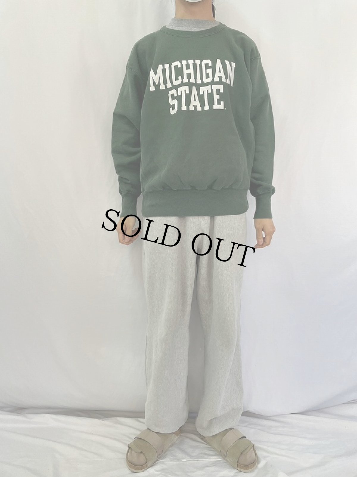 画像2: 00's Champiom REVERSE WEAVE "MICHIGAN STATE" プリントスウェット L (2)
