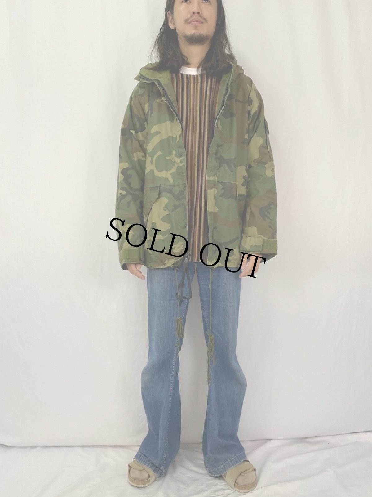 画像2: 90's U.S.MILITARY ECWCS ウッドランドカモ パーカ GEN1 後期 LARGE REGULAR (2)