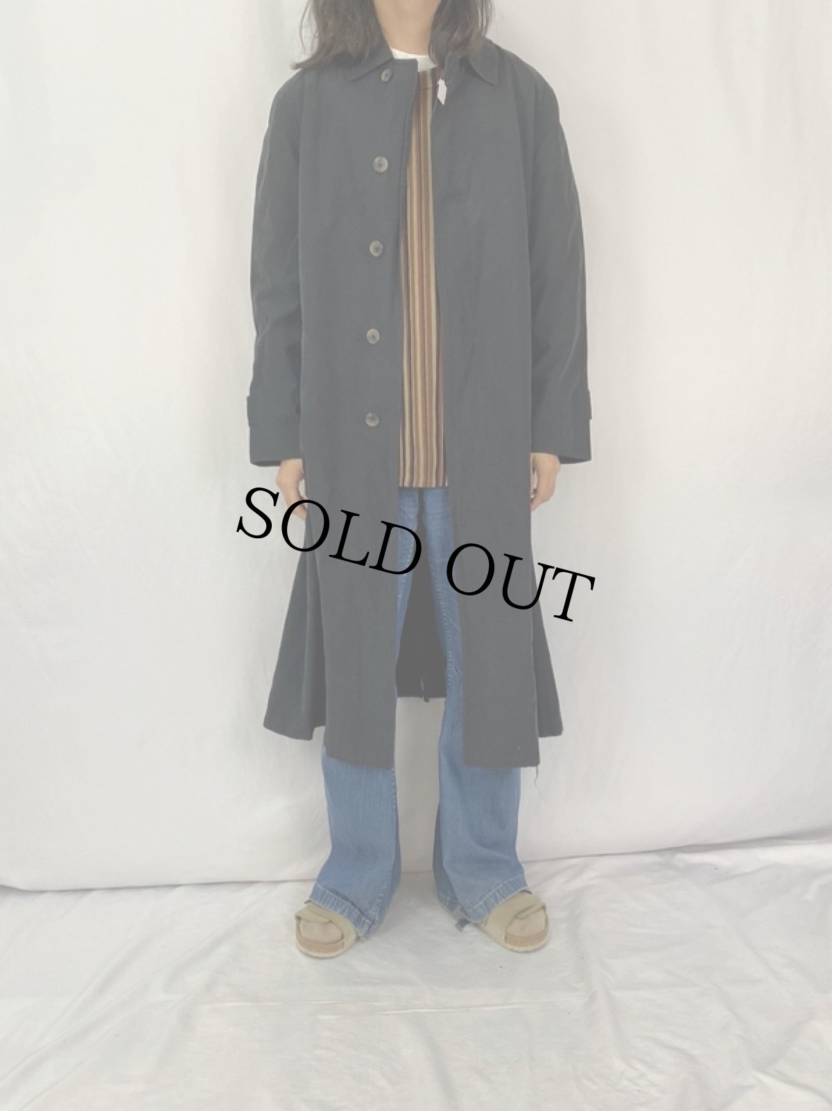 画像2: PERRY ELLIS PORTFOLIO ステンカラーコート L BLACK (2)