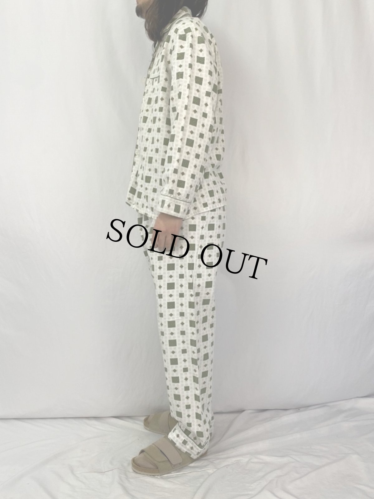 画像3: ETA 総柄 コットンパジャマシャツ＆パンツ SETUP M (3)