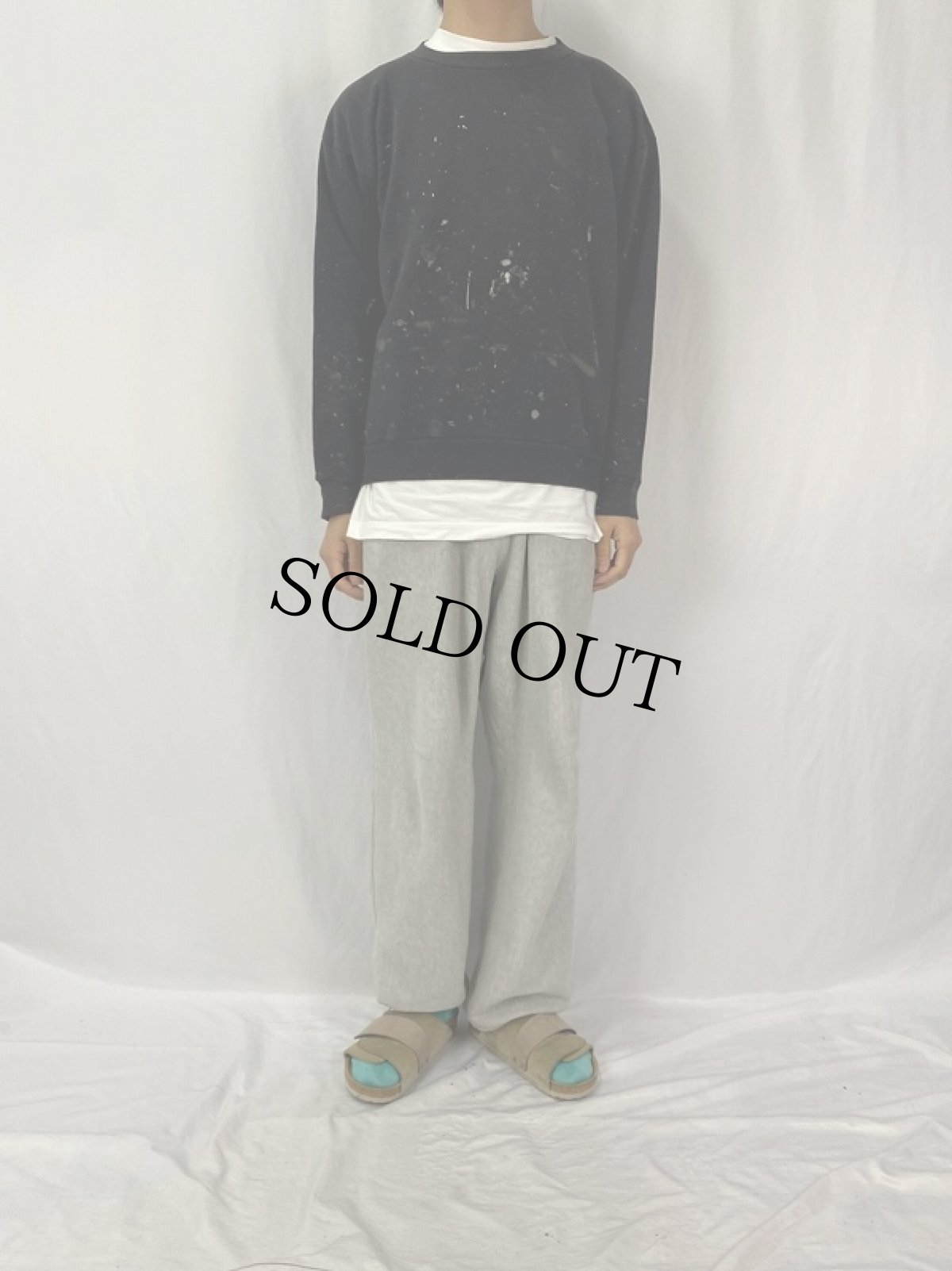 画像2: 90's TULTEX USA製 ペンキペイント スウェット L (2)