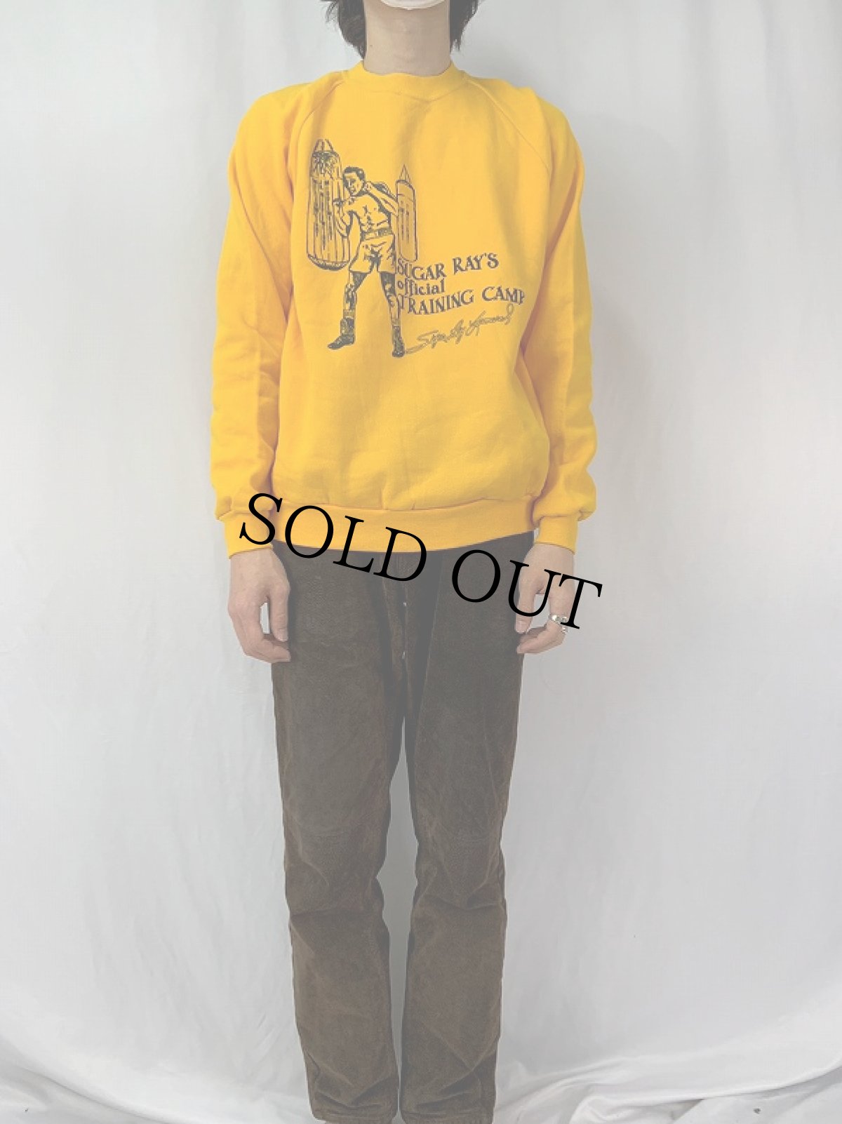 画像3: 80's USA製 Sugar Ray Leonard ボクシングラグランスウェット XL (3)