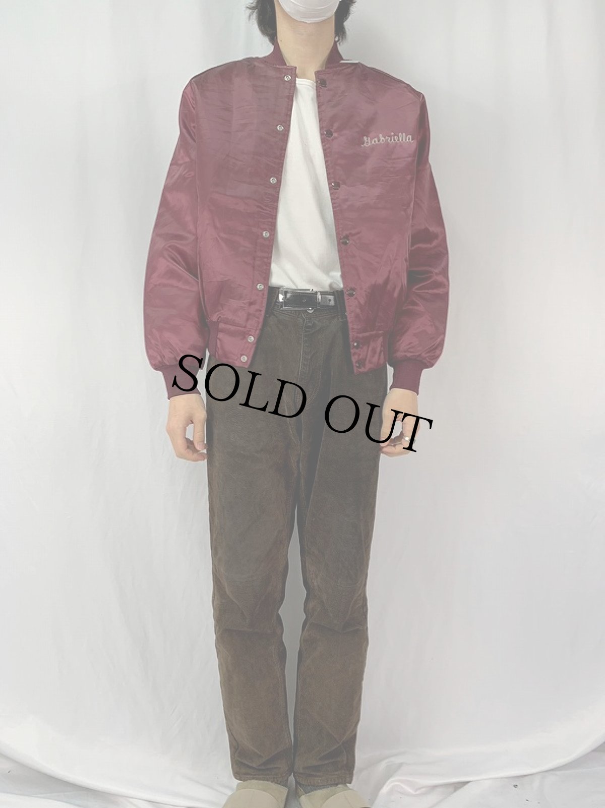 画像3: 80〜90's Satins USA製 チェーン刺繍 ナイロンスタジャン M (3)