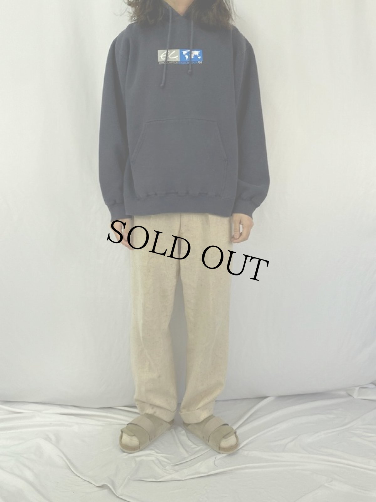 画像3: 00's ERIC CLAPTON USA製 ミュージシャンツアースウェットフーディー XL (3)