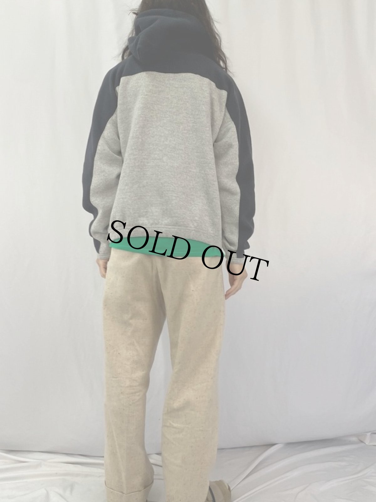 画像4: 90's DISCUS USA製 2トーン切り替え スウェットフーディー XL (4)