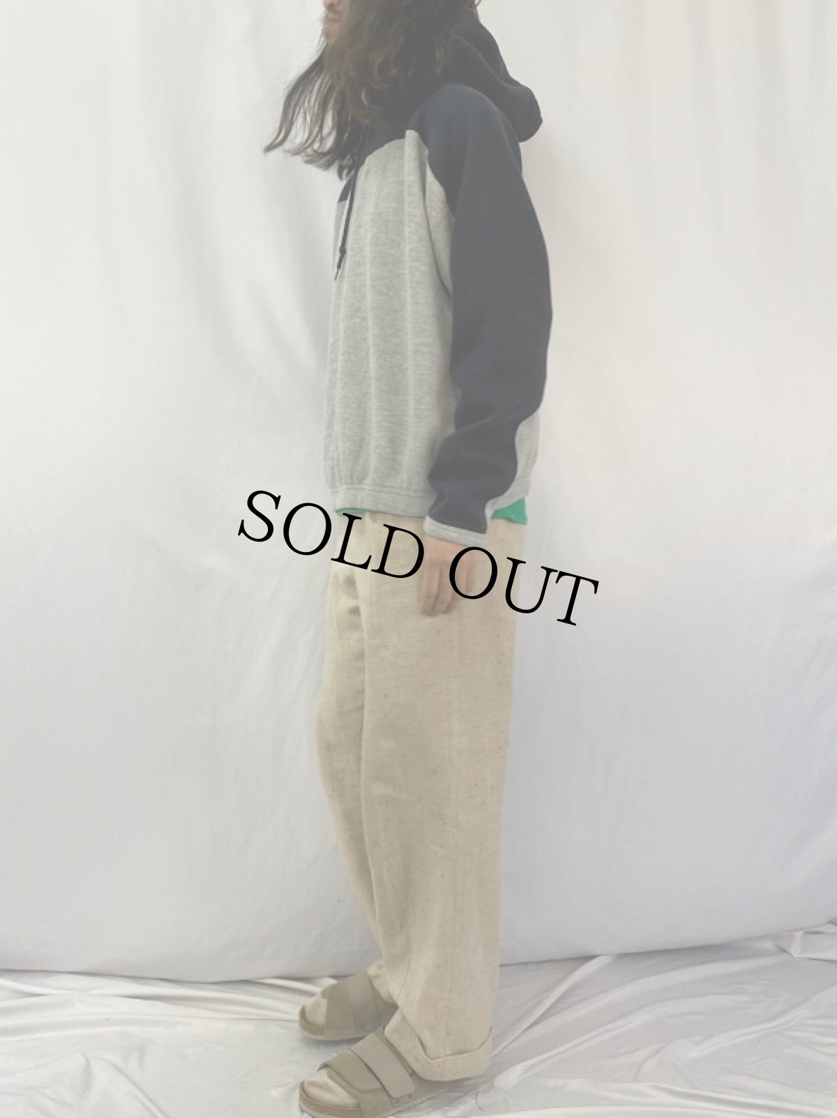 画像3: 90's DISCUS USA製 2トーン切り替え スウェットフーディー XL (3)