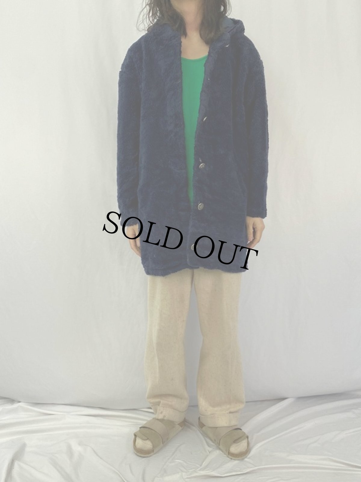 画像2: 80〜90's L.L.Bean コンチョボタン ボアコート (2)