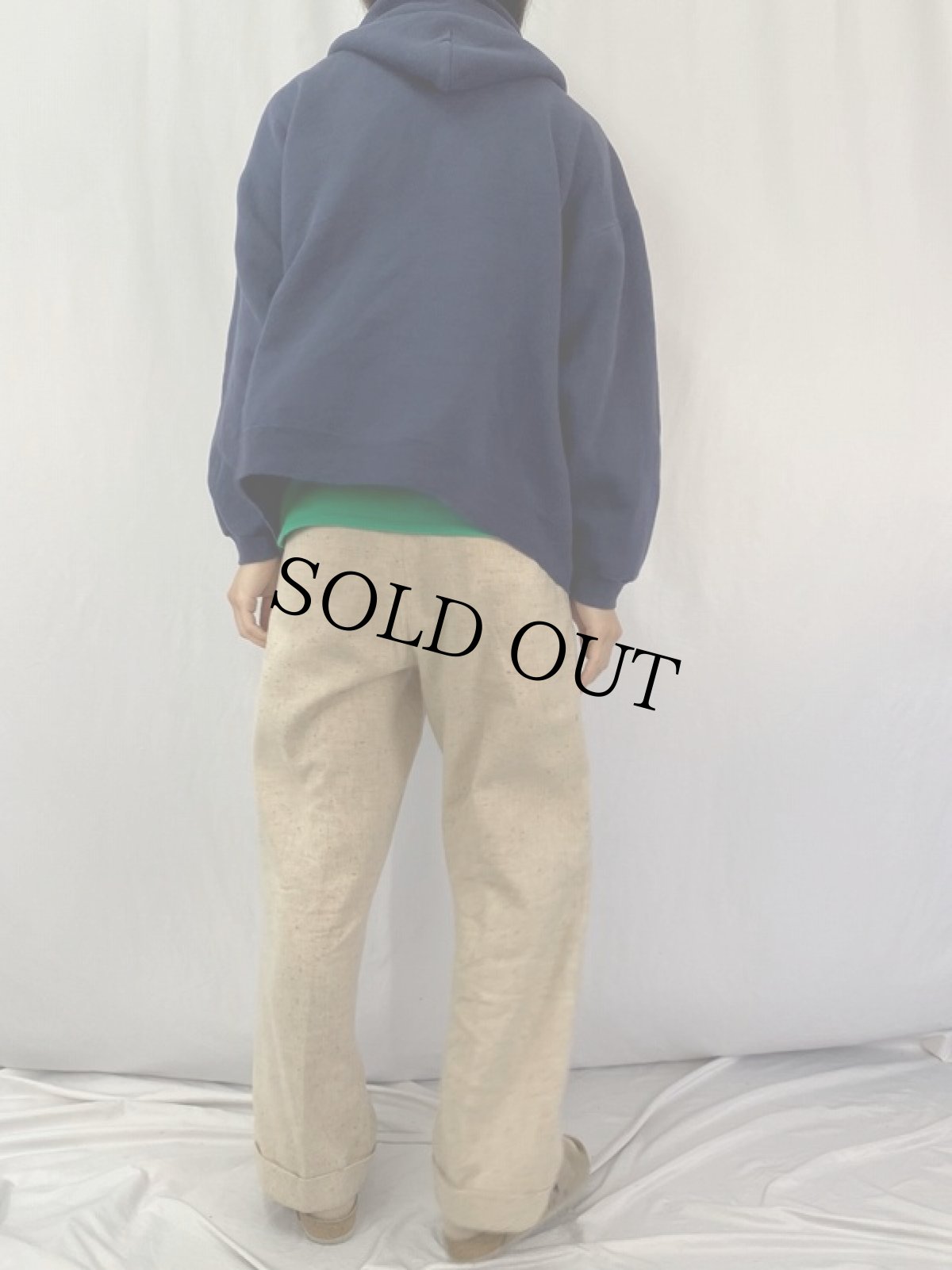 画像4: 90's SOFEE "NAVY" スウェットジップパーカー XL (4)