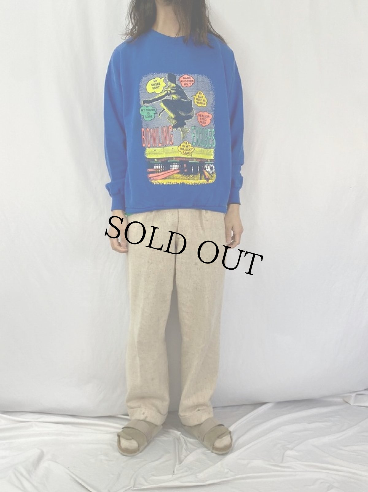 画像2: 80's〜 USA製 "BOWLING EXCUSES" プリントスウェット XXL (2)