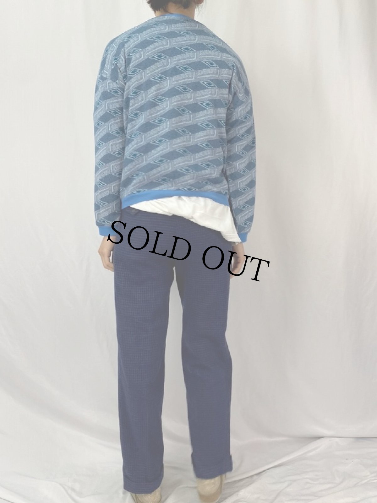 画像4: 70's ITALY製 総柄 アクリルジャガードスウェット SIZE52 (4)