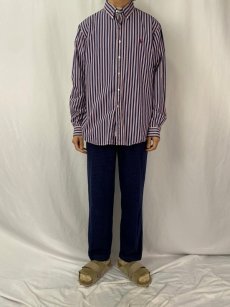 画像2: Ralph Lauren "CUSTOM FIT" マルチストライプ柄 コットンボタンダウンシャツ XL (2)