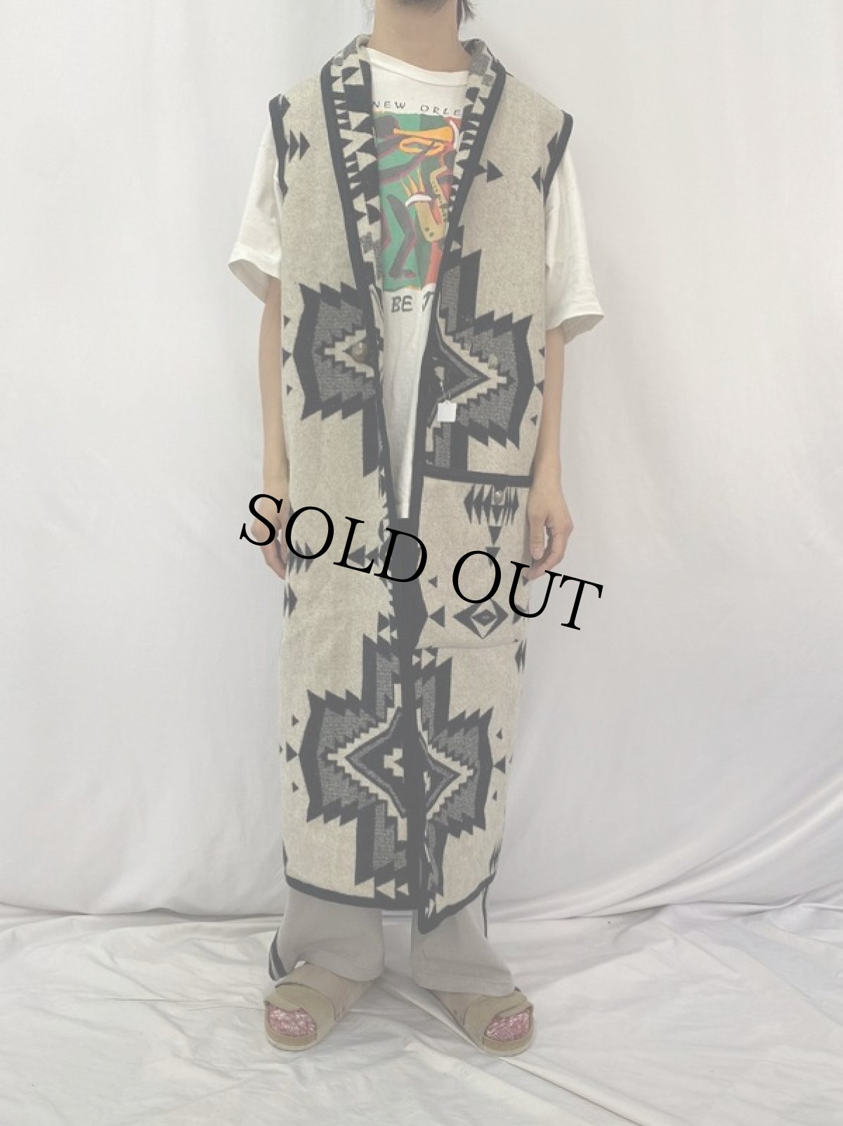 画像3: ネイティブ柄 リバーシブル ガウンベスト (3)