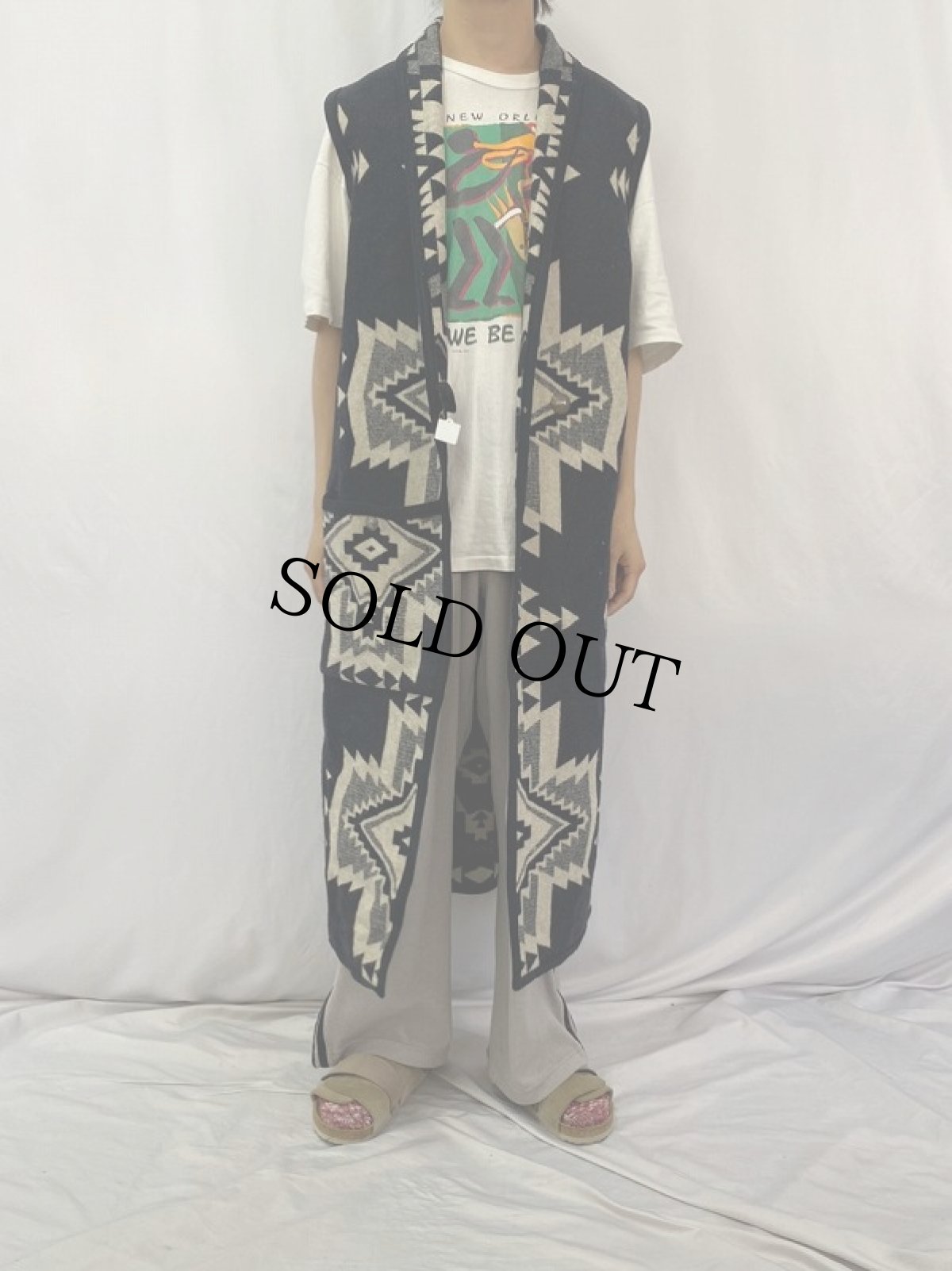 画像6: ネイティブ柄 リバーシブル ガウンベスト (6)