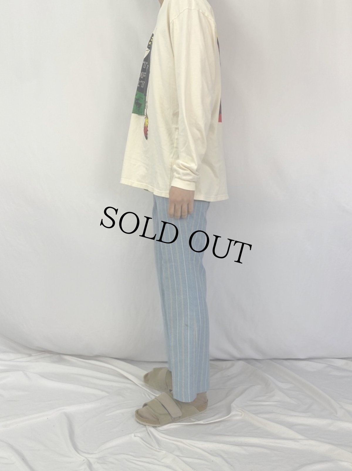 画像3: 60's〜 Sears マルチストライプ柄 フレアパンツ W31 (3)