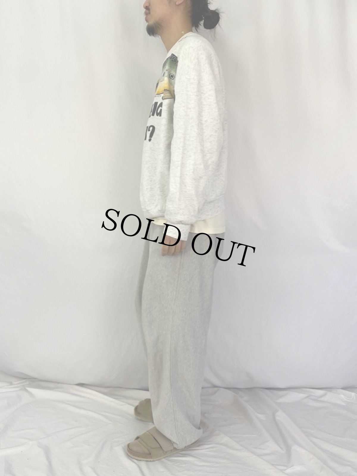 画像3: 90's CANADA製 "That BIG EH?" 魚プリントスウェット (3)