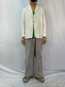 画像2: 40's ホワイトコットンワークジャケット SIZE40 (2)