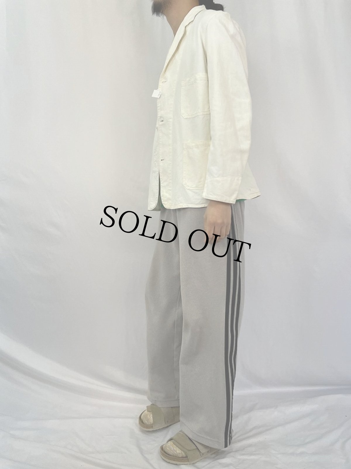 画像3: 40's ホワイトコットンワークジャケット SIZE40 (3)