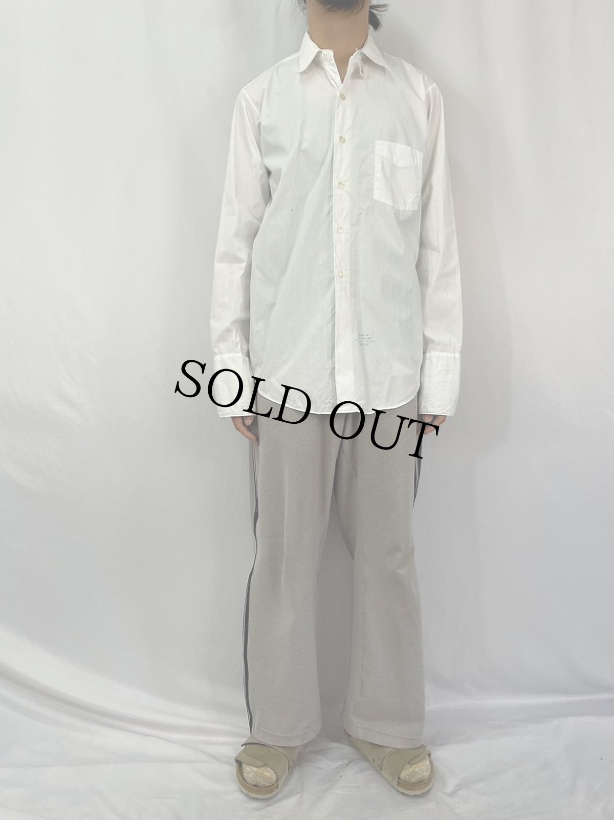 画像2: 60's〜 PILGRIM マチ付き ホワイトコットンシャツ (2)