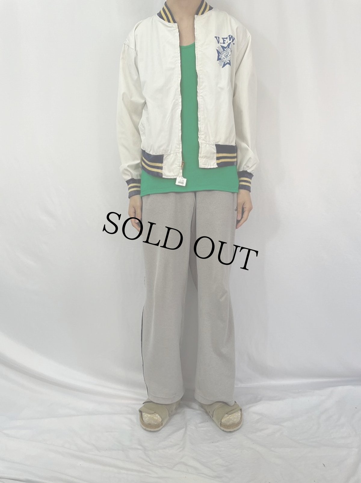 画像2: 60's Champion "V.F.W." コットンスポーツジャケット L (2)