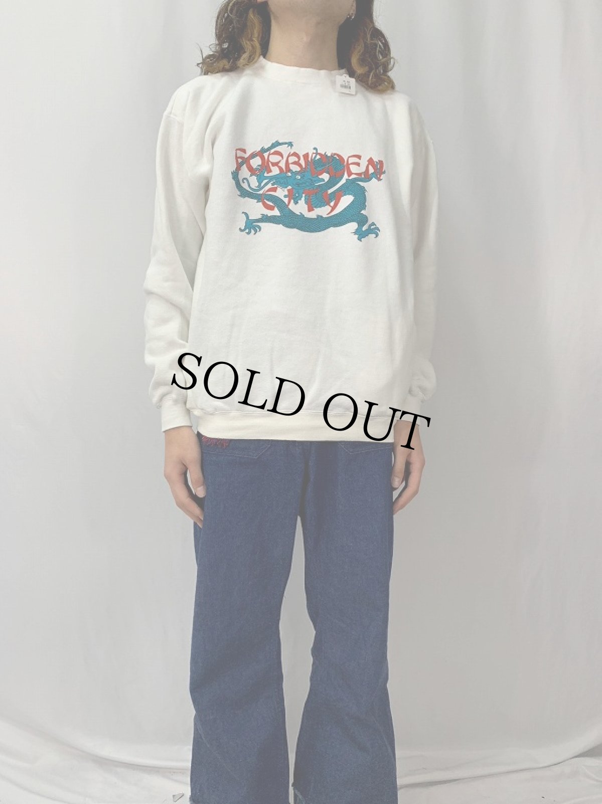画像3: "FORBIDDEN CITY" ポケット付き ドラゴンプリントスウェット (3)