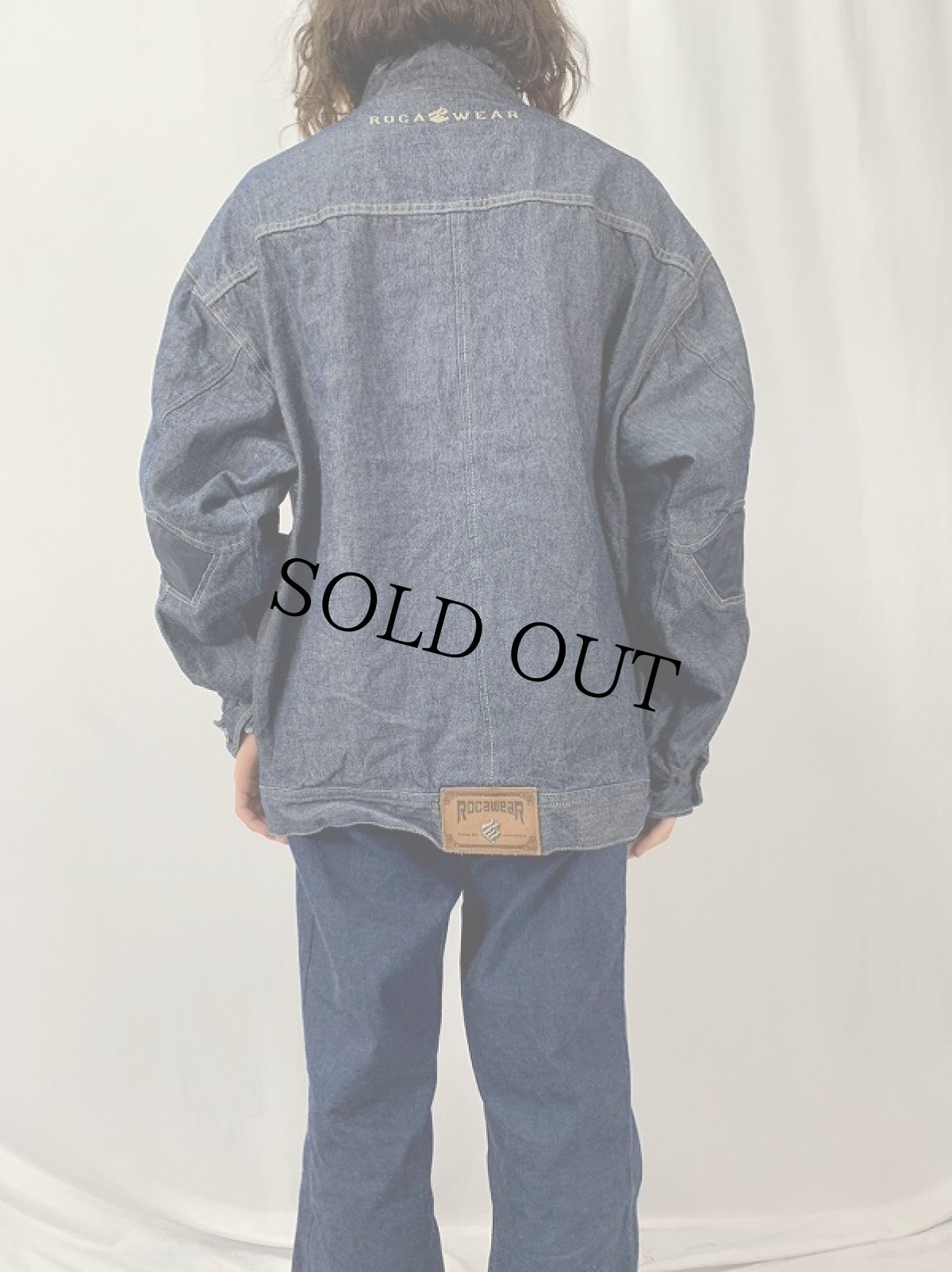 画像4: ROCAWEAR エルボーパッチ付き デニムジップジャケット XL (4)