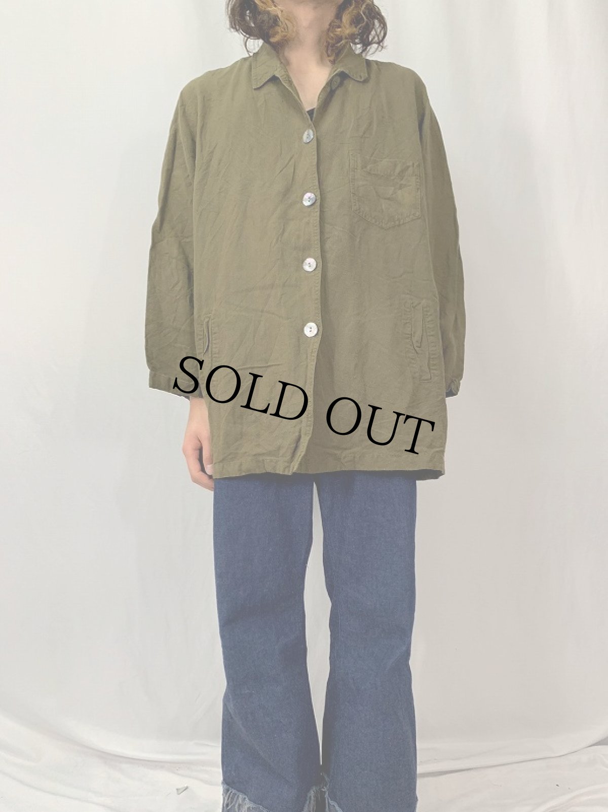 画像2: 90's〜 CHICO'S DESIGN リネン×レーヨンシャツジャケット SIZE3 (2)