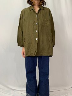 画像2: 90's〜 CHICO'S DESIGN リネン×レーヨンシャツジャケット SIZE3 (2)