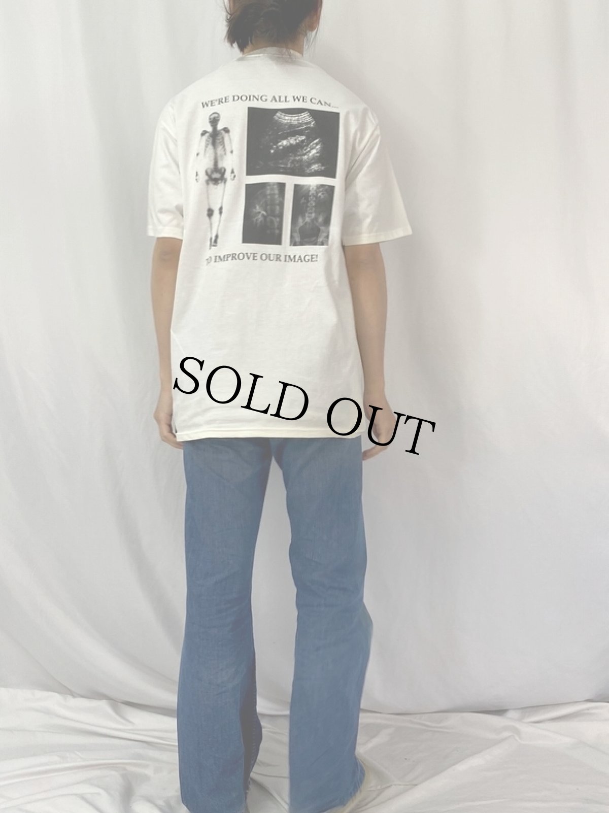 画像5: 90's USA製 "WE'RE DOING ALL WE CAN..." レントゲンプリントTシャツ L (5)