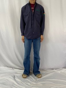 画像2: 90's POLO Ralph Lauren ワッペン付き コットンシャツ S (2)