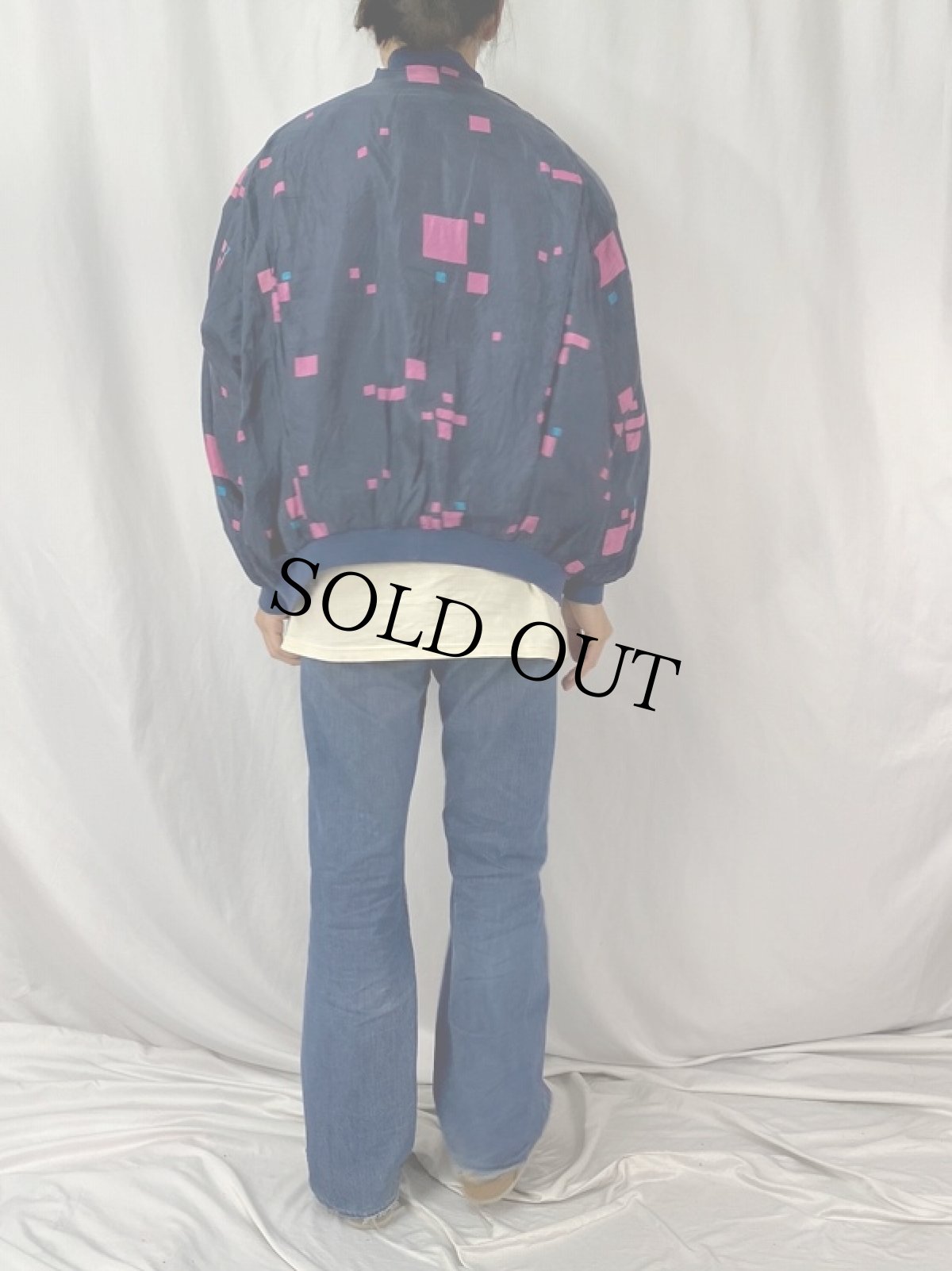 画像4: AUGUST MAX WOMAN 総柄 シルクジップジャケット 3X (4)