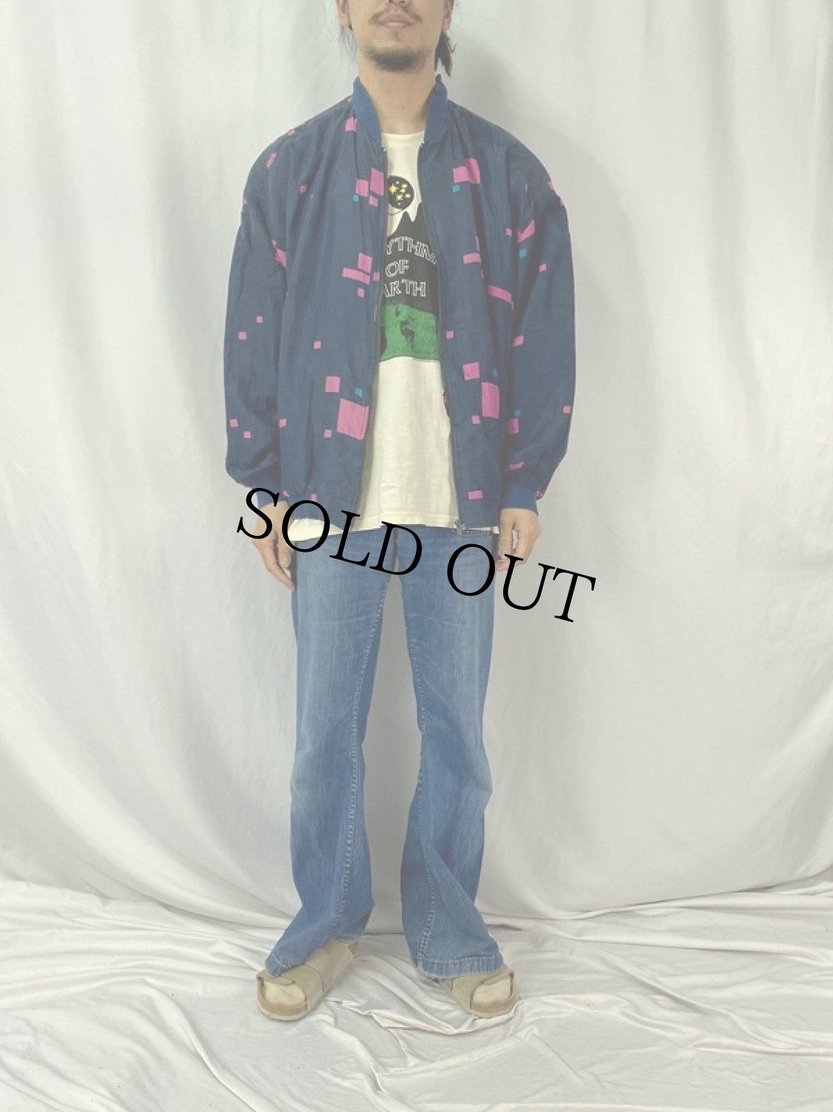 画像2: AUGUST MAX WOMAN 総柄 シルクジップジャケット 3X (2)