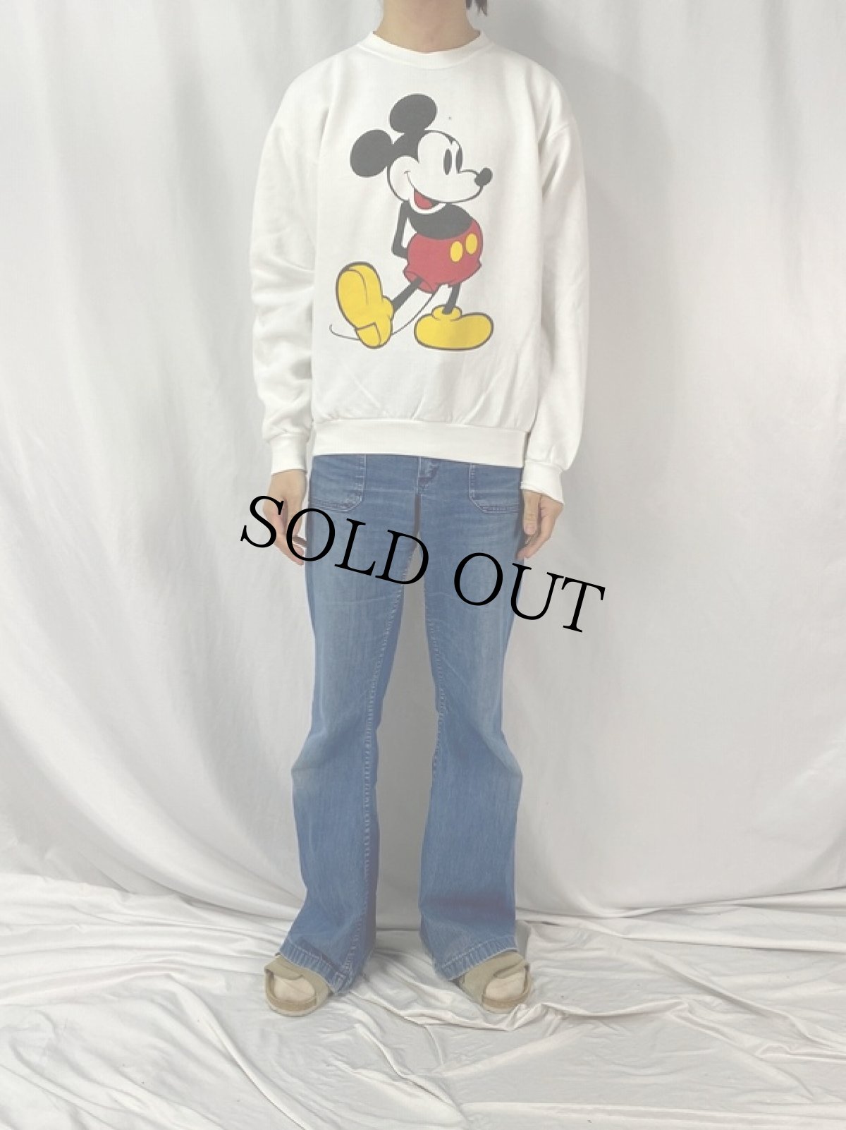 画像2: 90's Disney MICKEY MOUSE USA製 キャラクタープリントスウェット L (2)