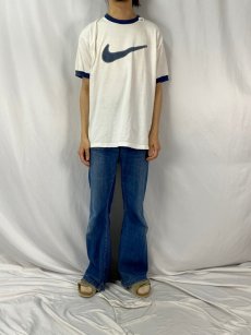 画像3: 90's NIKE USA製 ロゴプリントリンガーTシャツ L (3)
