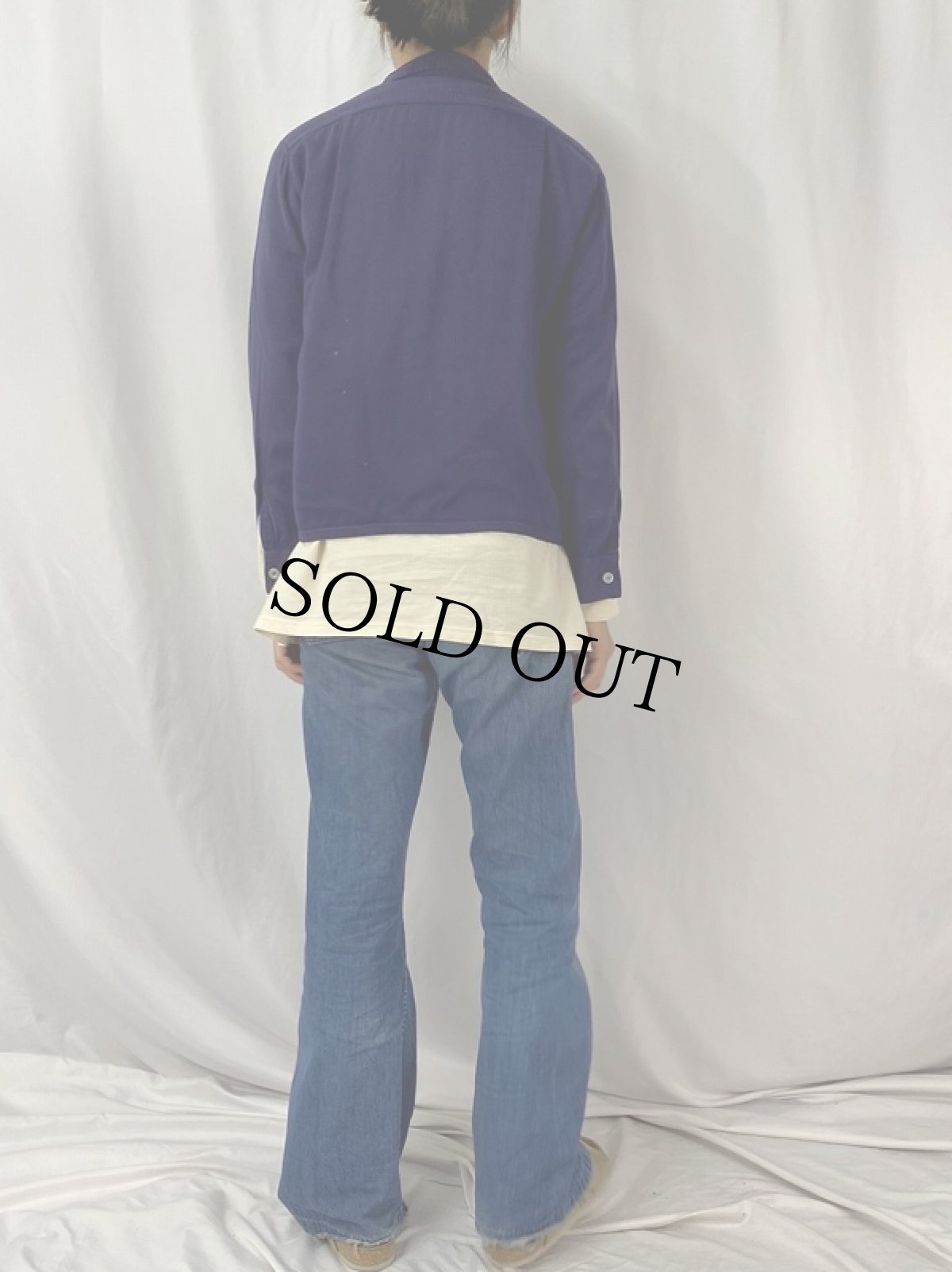 画像4: 50's レーヨンギャバジン オープンカラーシャツ (4)