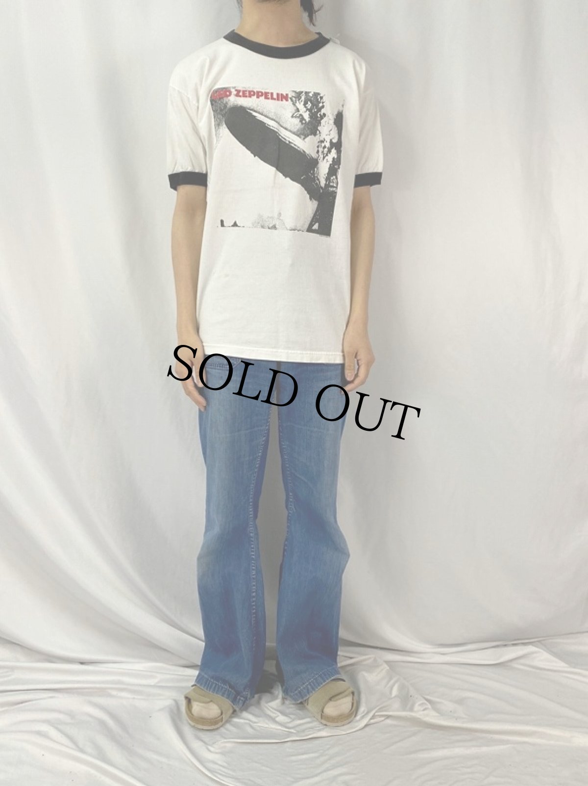 画像2: 00's LED ZEPPELIN ロックバンドリンガーTシャツ L (2)