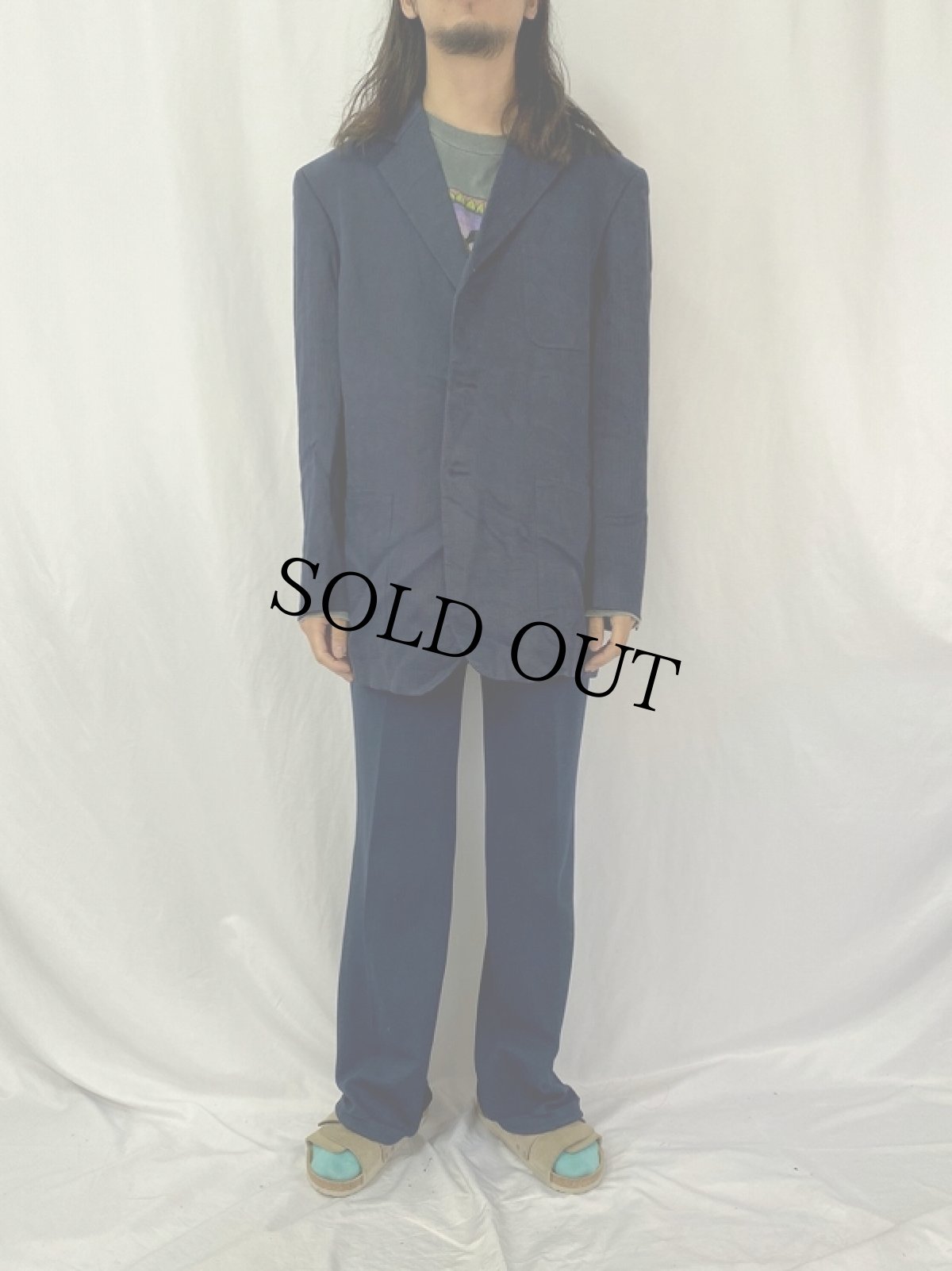 画像2: 90's POLO Ralph Lauren USA製 リネンテーラードジャケット (2)