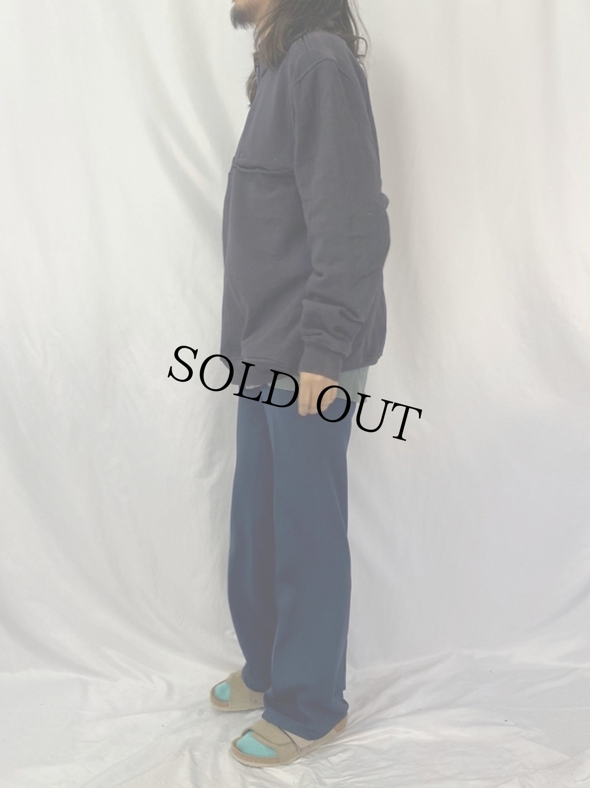 画像3: LIBERTY UNIFORM エルボーパッチ付き ハーフジップスウェット 2XL (3)