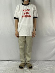画像2: 2000's "VOTE FOR PEDRO" コメディ映画プリントリンガーTシャツ XL (2)