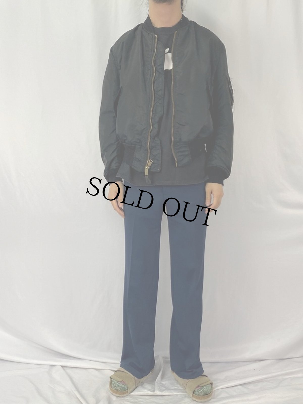 画像3: 民間品 ALPHA INDUSTRIES,INC. MA-1 フライトジャケット LARGE (3)