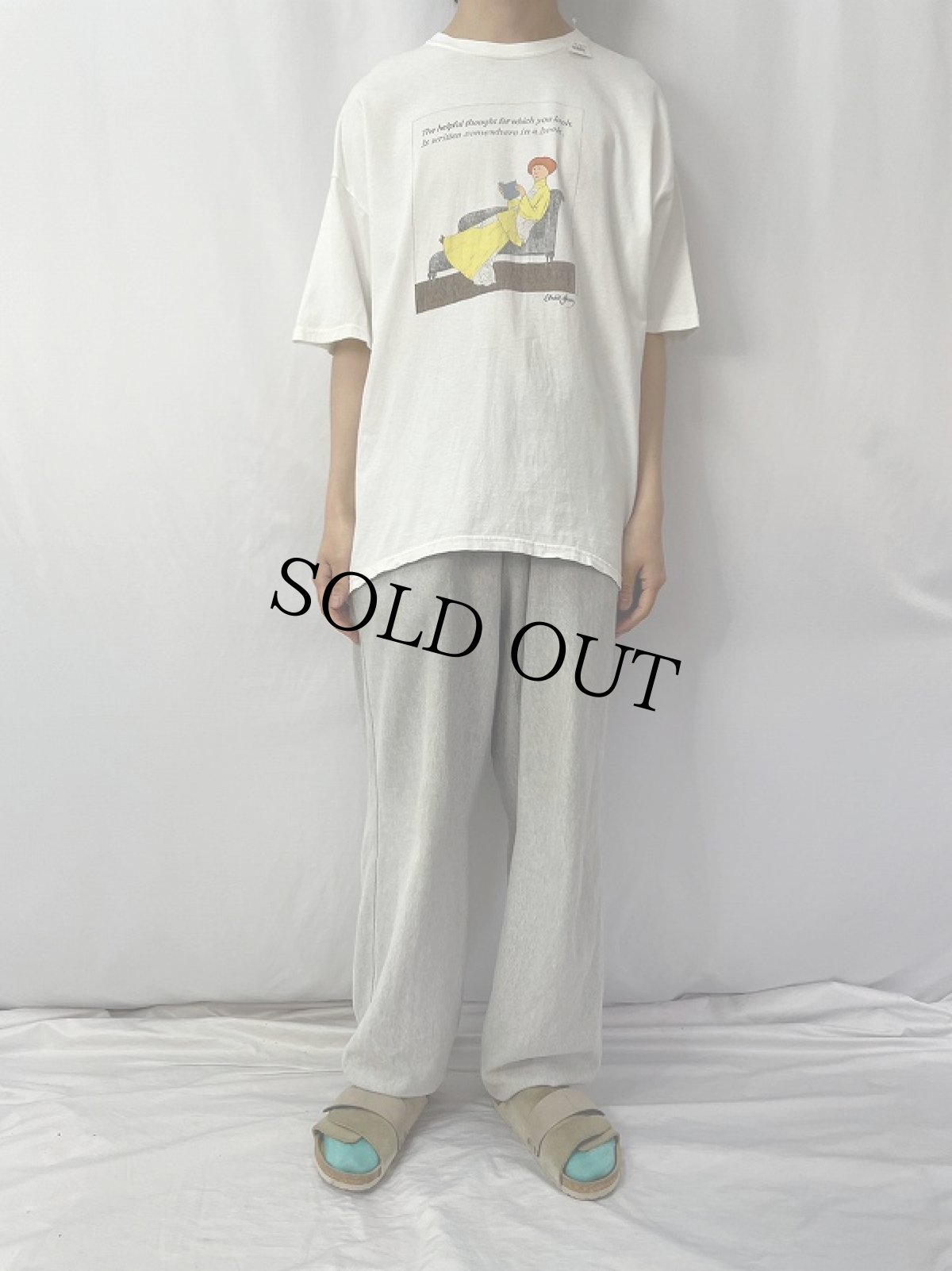 画像2: 2000's  Edward Gorey "The helpful thought for..." イラストTシャツ XL (2)