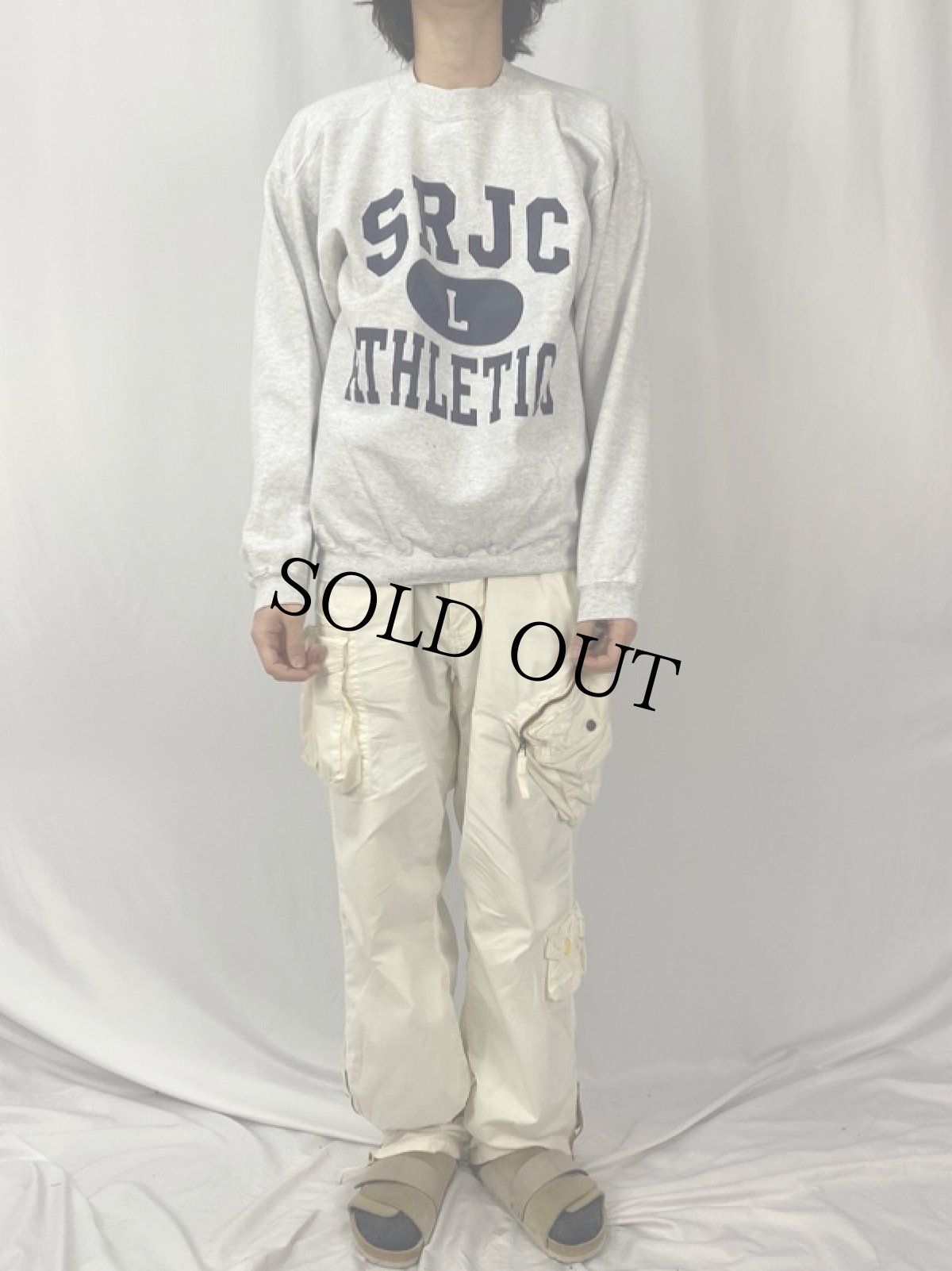 画像2: 90's USA製 "SRJC ATHLETICS" プリントスウェット L (2)