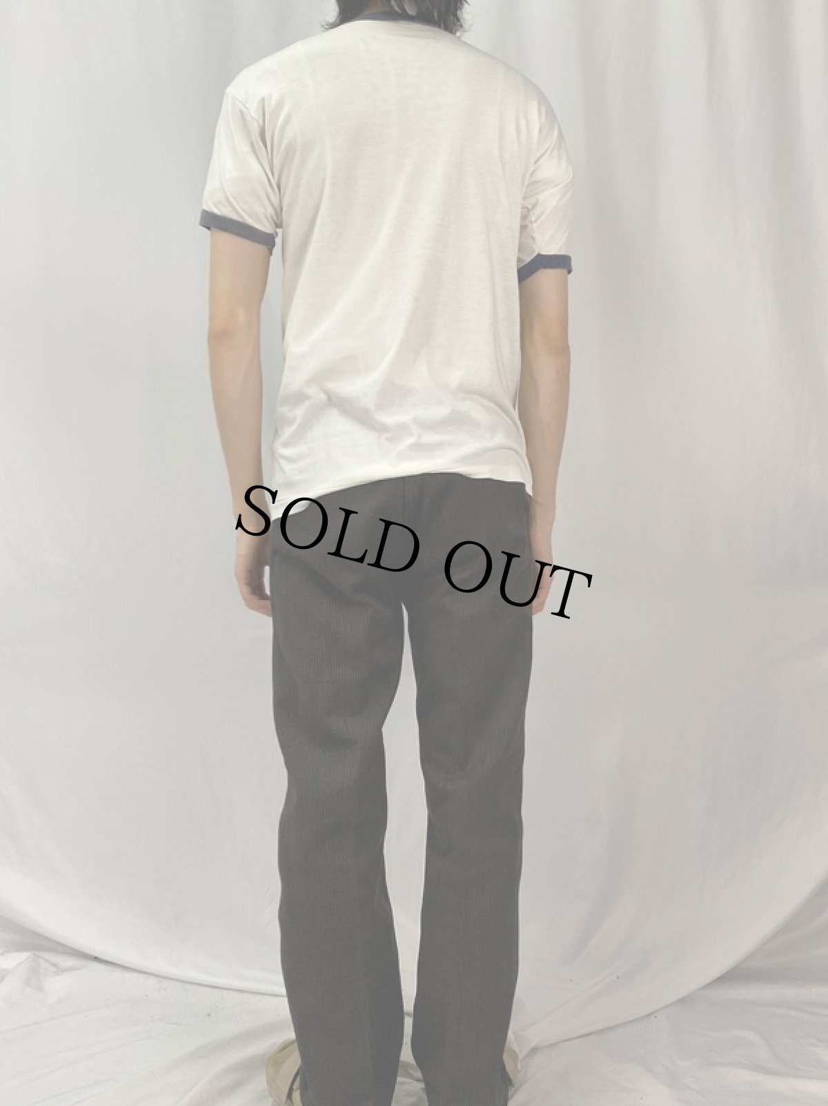 画像4: 70〜80's Champion USA製 トリコタグ "N" プリントリンガーTシャツ L (4)